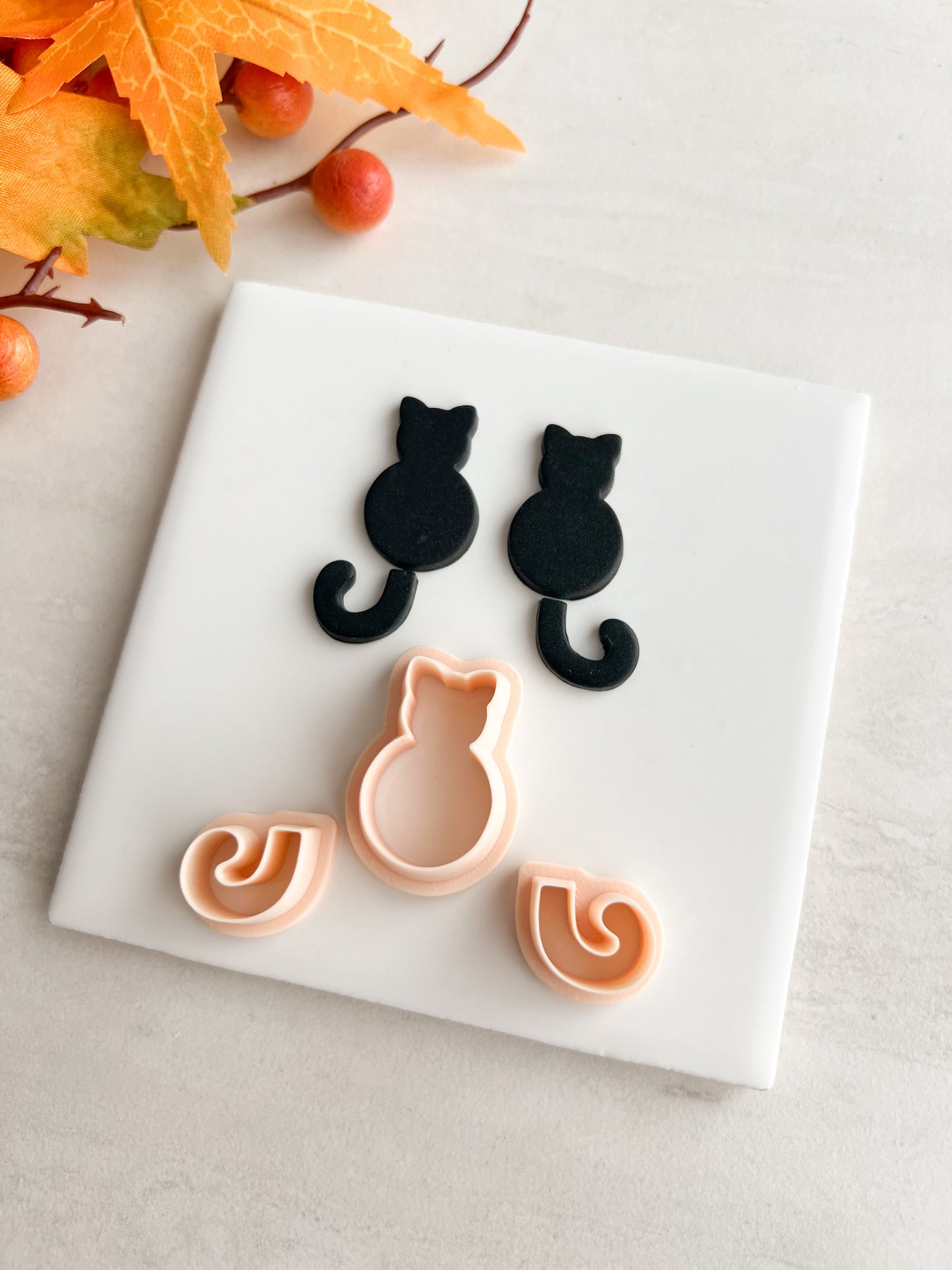 Cat and Tail Clay Cutter | Cat and Tail Polymer Clay Cutter for DIY Animal Earrings Handmade Jewelry and Feline-Inspired Accessories