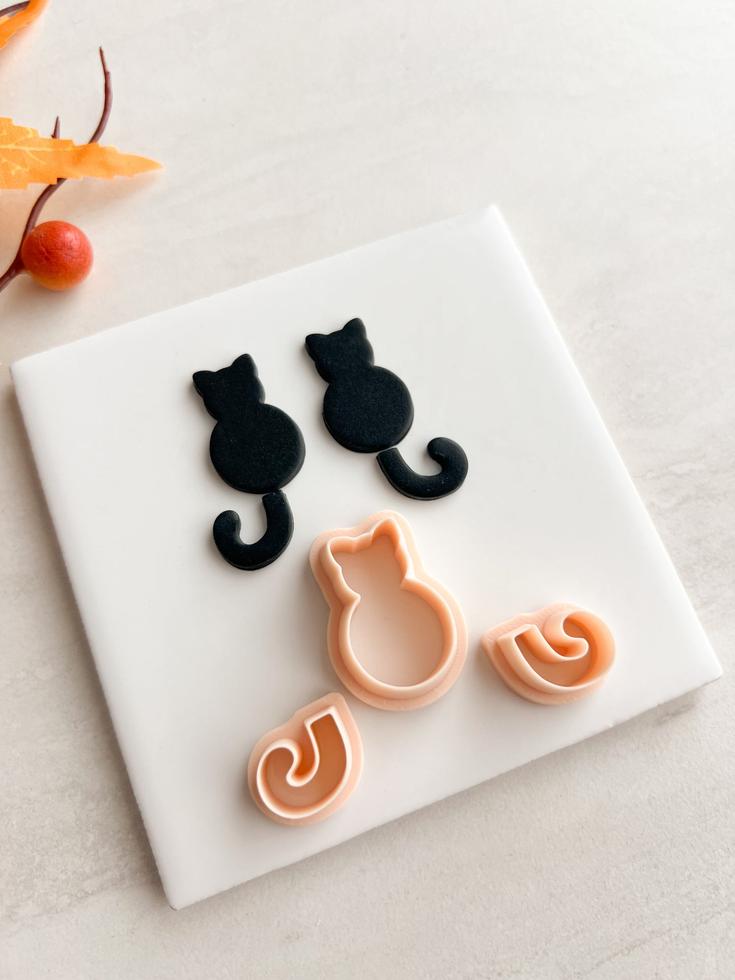 Cat and Tail Clay Cutter | Cat and Tail Polymer Clay Cutter for DIY Animal Earrings Handmade Jewelry and Feline-Inspired Accessories