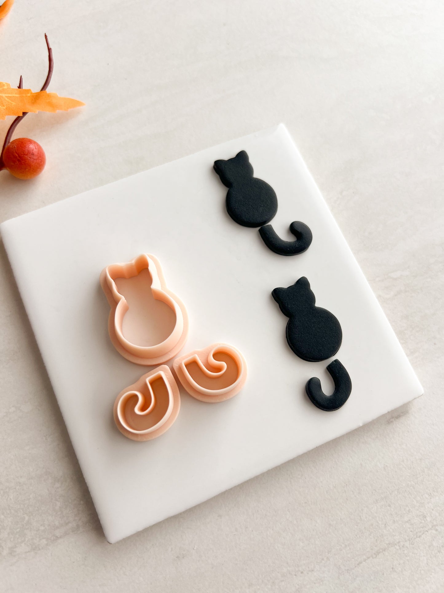 Cat and Tail Clay Cutter | Cat and Tail Polymer Clay Cutter for DIY Animal Earrings Handmade Jewelry and Feline-Inspired Accessories