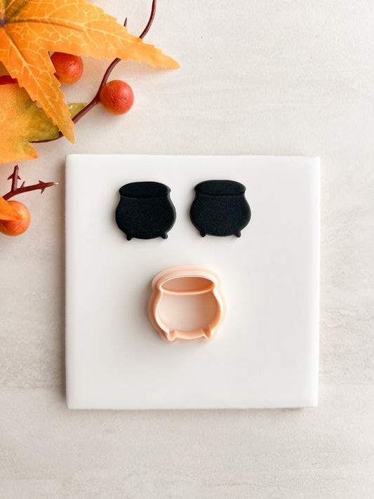 Cauldron No. 2 Clay Cutter | Cauldron No. 2 Polymer Clay Cutter for DIY Halloween Earrings Witch-Themed Jewelry and Handmade Spooky Accessories