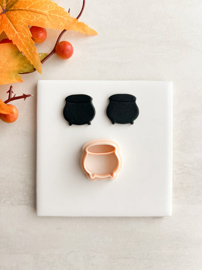 Cauldron No. 2 Clay Cutter | Cauldron No. 2 Polymer Clay Cutter for DIY Halloween Earrings Witch-Themed Jewelry and Handmade Spooky Accessories