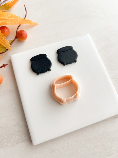 Cauldron No. 2 Clay Cutter | Cauldron No. 2 Polymer Clay Cutter for DIY Halloween Earrings Witch-Themed Jewelry and Handmade Spooky Accessories