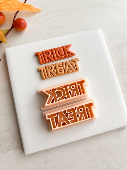 Trick or Treat Clay Cutter | Trick or Treat Polymer Clay Cutter for DIY Halloween Earrings Cute Jewelry and Handmade Spooky Accessories