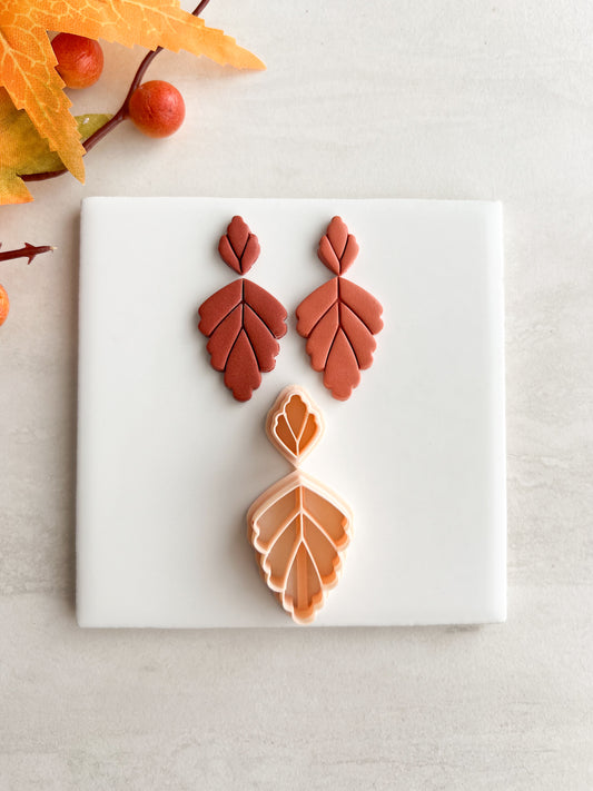 Scalloped Leaf Dangle No. 1 Clay Cutter | Scalloped Leaf Dangle No. 1 Polymer Clay Cutter for DIY Nature Earrings Botanical Jewelry and Handmade Boho Accessories