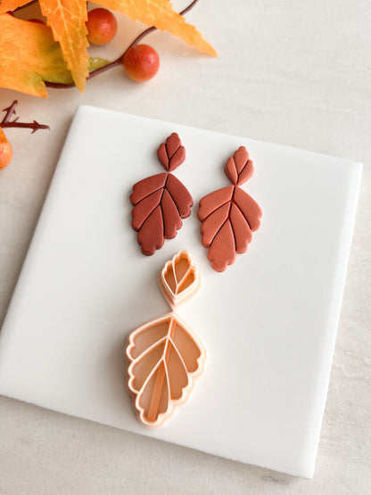 Scalloped Leaf Dangle No. 1 Clay Cutter | Scalloped Leaf Dangle No. 1 Polymer Clay Cutter for DIY Nature Earrings Botanical Jewelry and Handmade Boho Accessories