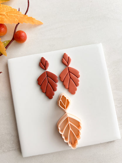 Scalloped Leaf Dangle No. 1 Clay Cutter | Scalloped Leaf Dangle No. 1 Polymer Clay Cutter for DIY Nature Earrings Botanical Jewelry and Handmade Boho Accessories