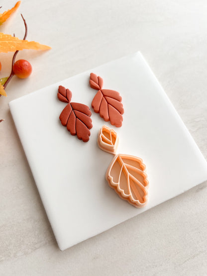 Scalloped Leaf Dangle No. 1 Clay Cutter | Scalloped Leaf Dangle No. 1 Polymer Clay Cutter for DIY Nature Earrings Botanical Jewelry and Handmade Boho Accessories