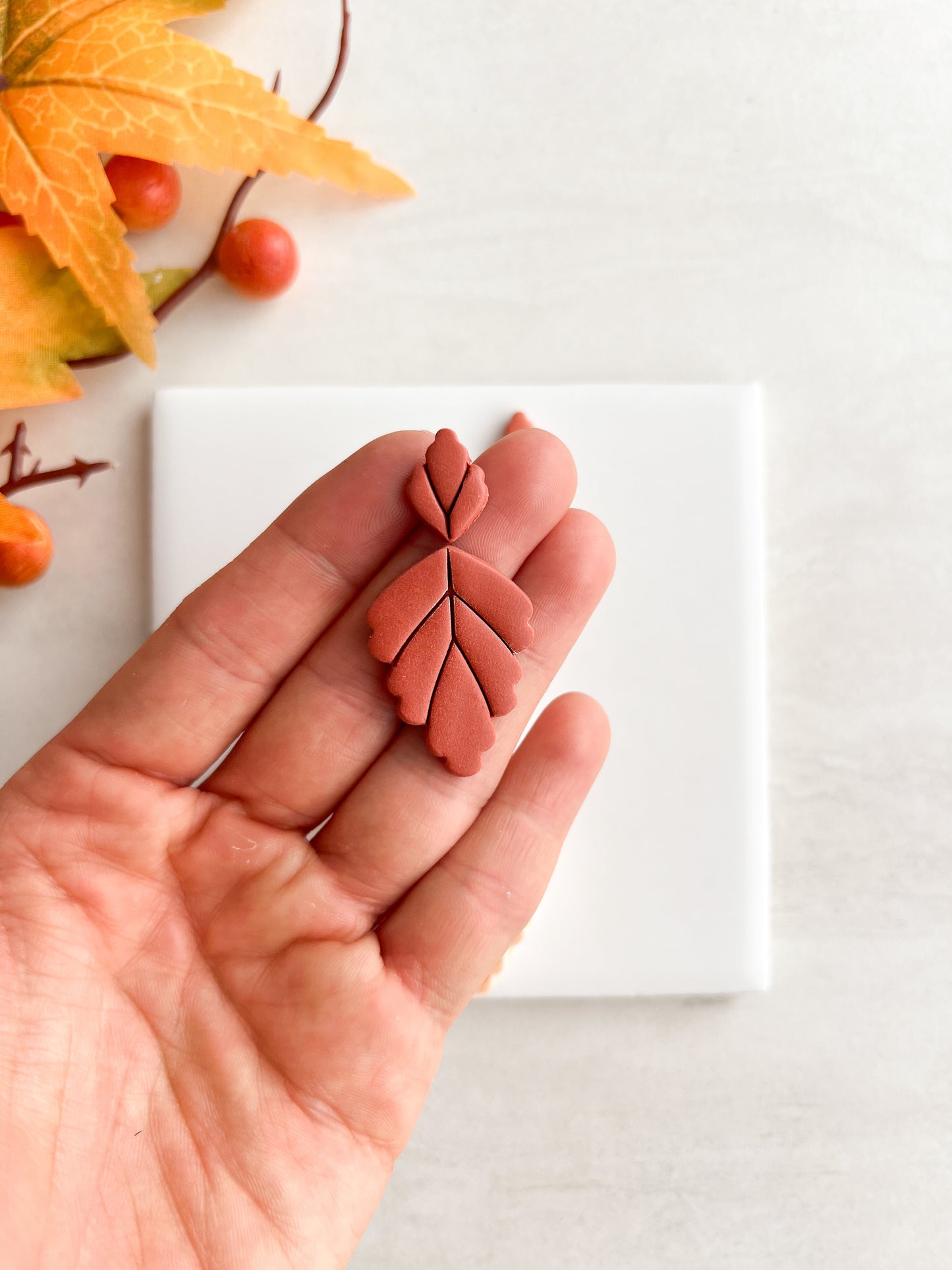 Scalloped Leaf Dangle No. 1 Clay Cutter | Scalloped Leaf Dangle No. 1 Polymer Clay Cutter for DIY Nature Earrings Botanical Jewelry and Handmade Boho Accessories