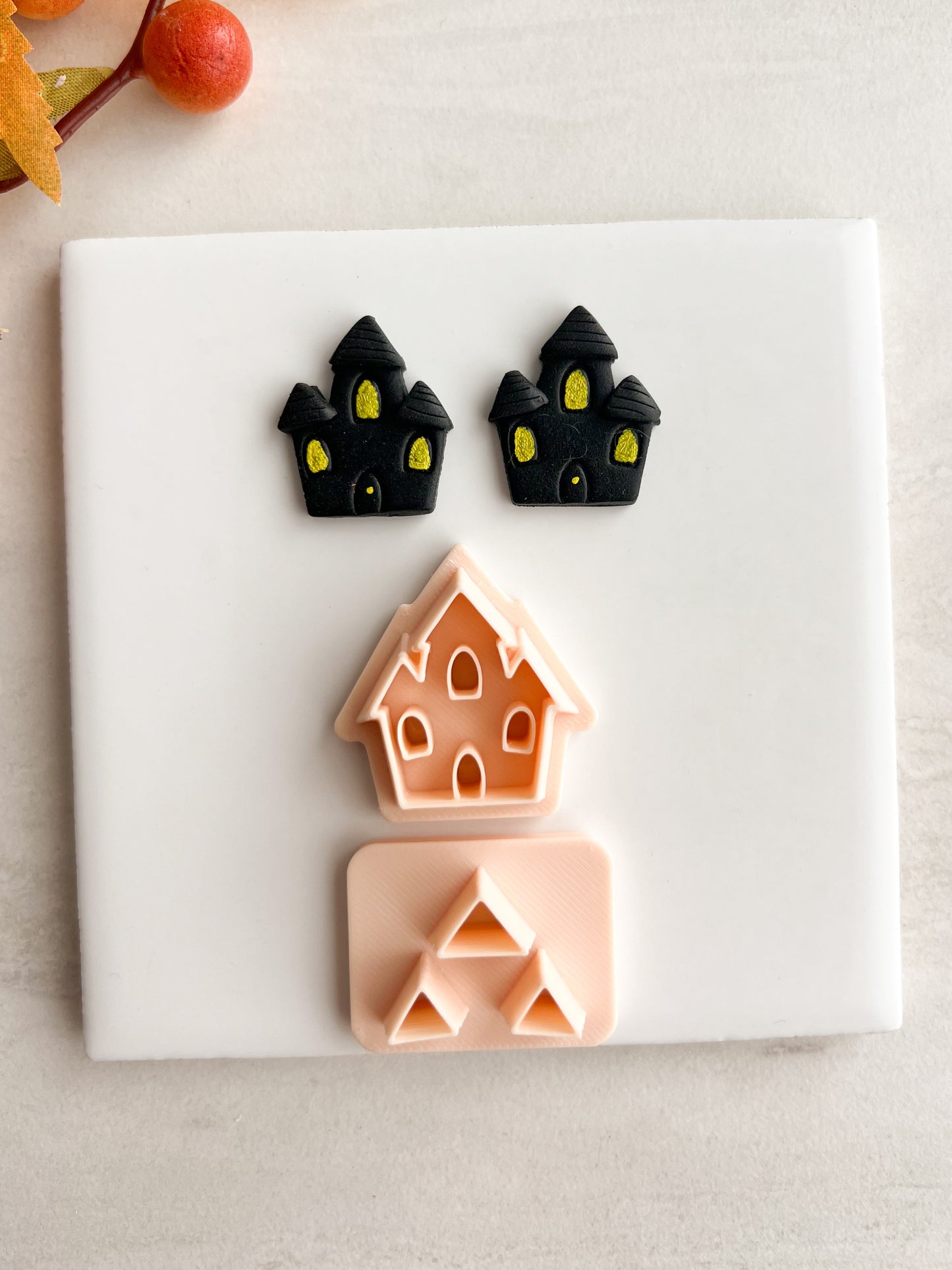 Haunted House No. 3 Clay Cutter | Haunted House No. 3 Polymer Clay Cutter for DIY Spooky Earrings Halloween-Themed Jewelry and Handmade Haunted Accessories