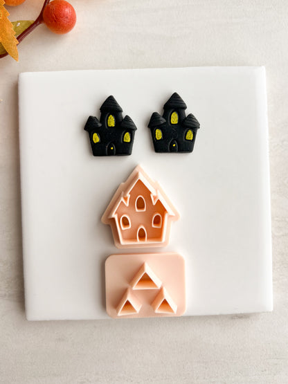 Haunted House No. 3 Clay Cutter | Haunted House No. 3 Polymer Clay Cutter for DIY Spooky Earrings Halloween-Themed Jewelry and Handmade Haunted Accessories