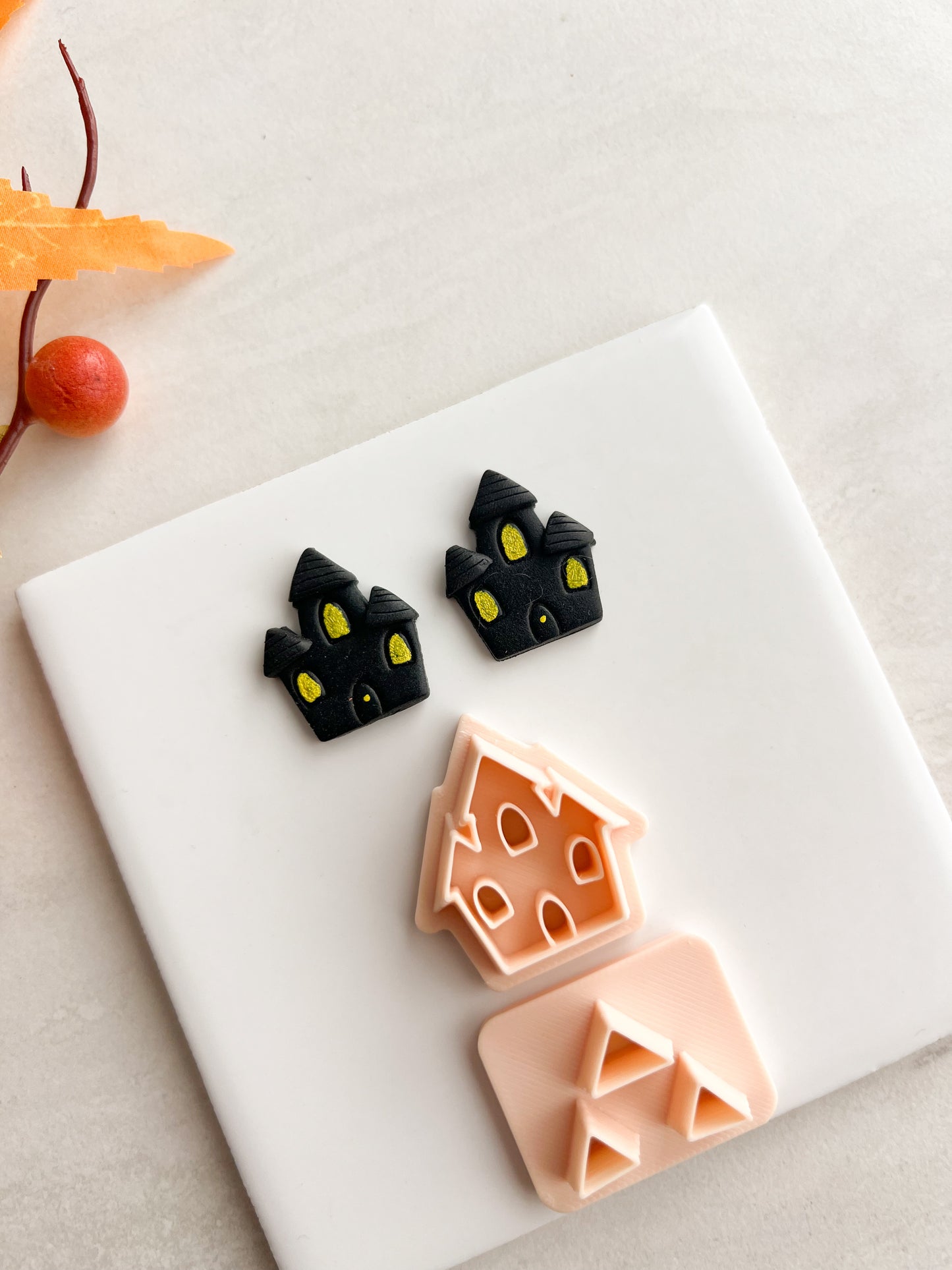 Haunted House No. 3 Clay Cutter | Haunted House No. 3 Polymer Clay Cutter for DIY Spooky Earrings Halloween-Themed Jewelry and Handmade Haunted Accessories