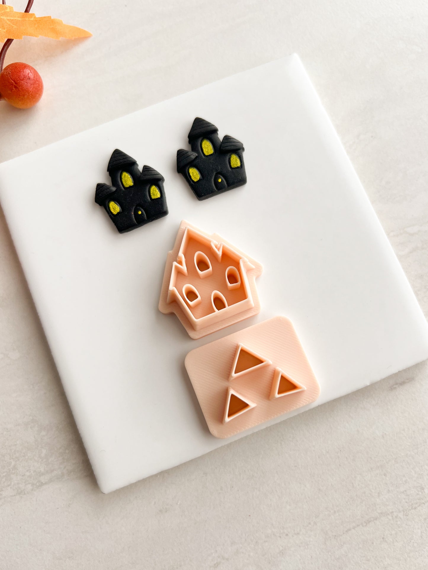 Haunted House No. 3 Clay Cutter | Haunted House No. 3 Polymer Clay Cutter for DIY Spooky Earrings Halloween-Themed Jewelry and Handmade Haunted Accessories