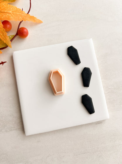 Coffin No. 3 Clay Cutter | Coffin No. 3 Polymer Clay Cutter for DIY Halloween Earrings Spooky-Themed Jewelry and Handmade Haunted Accessories