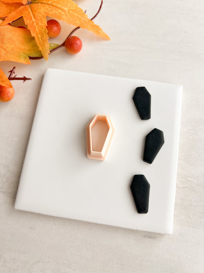 Coffin No. 3 Clay Cutter | Coffin No. 3 Polymer Clay Cutter for DIY Halloween Earrings Spooky-Themed Jewelry and Handmade Haunted Accessories