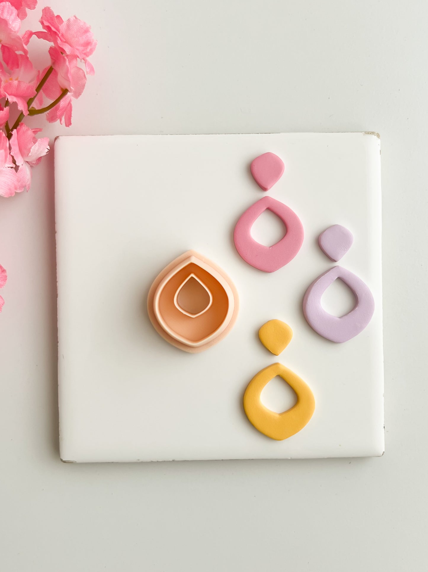 No. 2 Donut Diamond Cutout Clay Cutter | No. 2 Donut Diamond Cutout Polymer Clay Cutter for DIY Geometric Earrings Modern-Themed Jewelry and Handmade Elegant Accessories