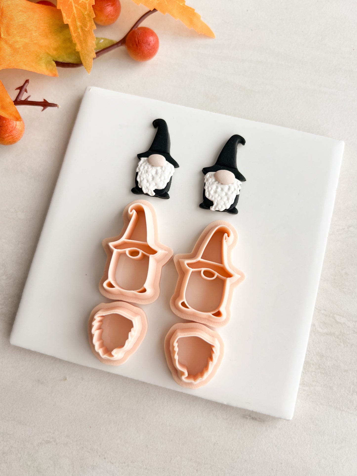 Gnome No. 5 Clay Cutter | Gnome No. 5 Polymer Clay Cutter for DIY Christmas Earrings Cute Winter Jewelry and Handmade Holiday Accessories