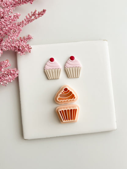 Cupcake No. 2 Clay Cutter | Cupcake No. 2 Polymer Clay Cutter for DIY Dessert Earrings Food-Themed Jewelry and Handmade Sweet Accessories