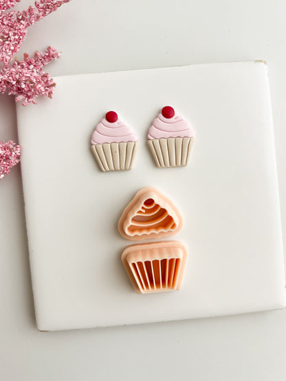 Cupcake No. 2 Clay Cutter | Cupcake No. 2 Polymer Clay Cutter for DIY Dessert Earrings Food-Themed Jewelry and Handmade Sweet Accessories