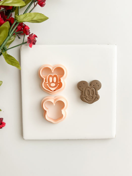 Mickey Mouse Ice Cream Sandwich | Mickey Mouse Ice Cream Sandwich Polymer Clay Cutter for DIY Dessert Earrings Fun Jewelry and Handmade Sweet Treat Accessories