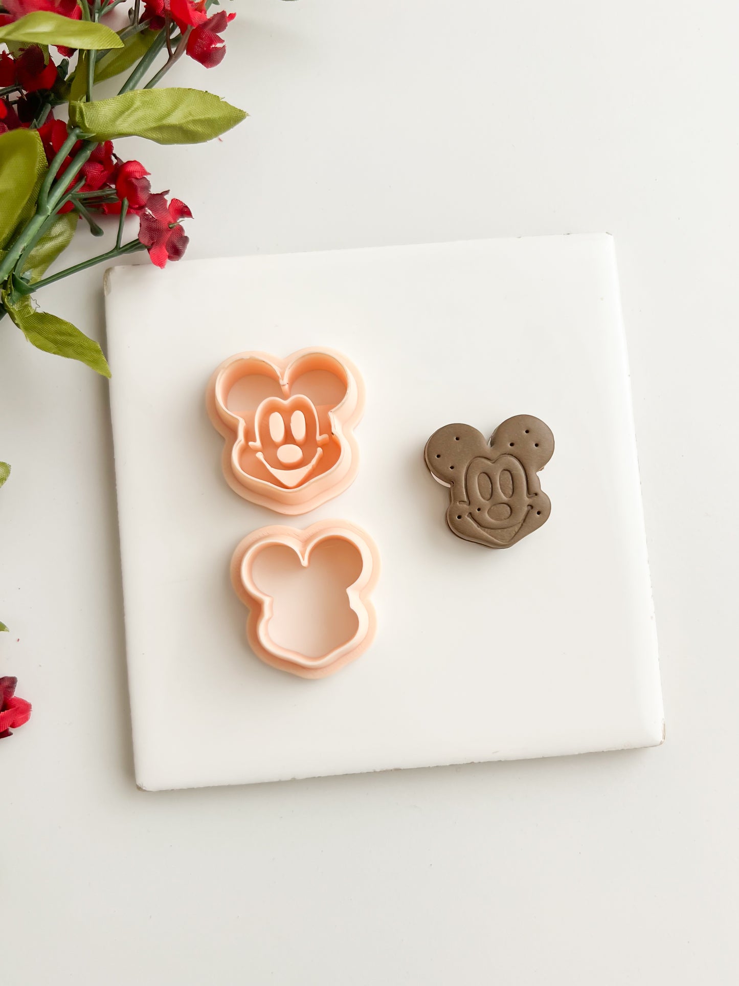 Mickey Mouse Ice Cream Sandwich | Mickey Mouse Ice Cream Sandwich Polymer Clay Cutter for DIY Dessert Earrings Fun Jewelry and Handmade Sweet Treat Accessories