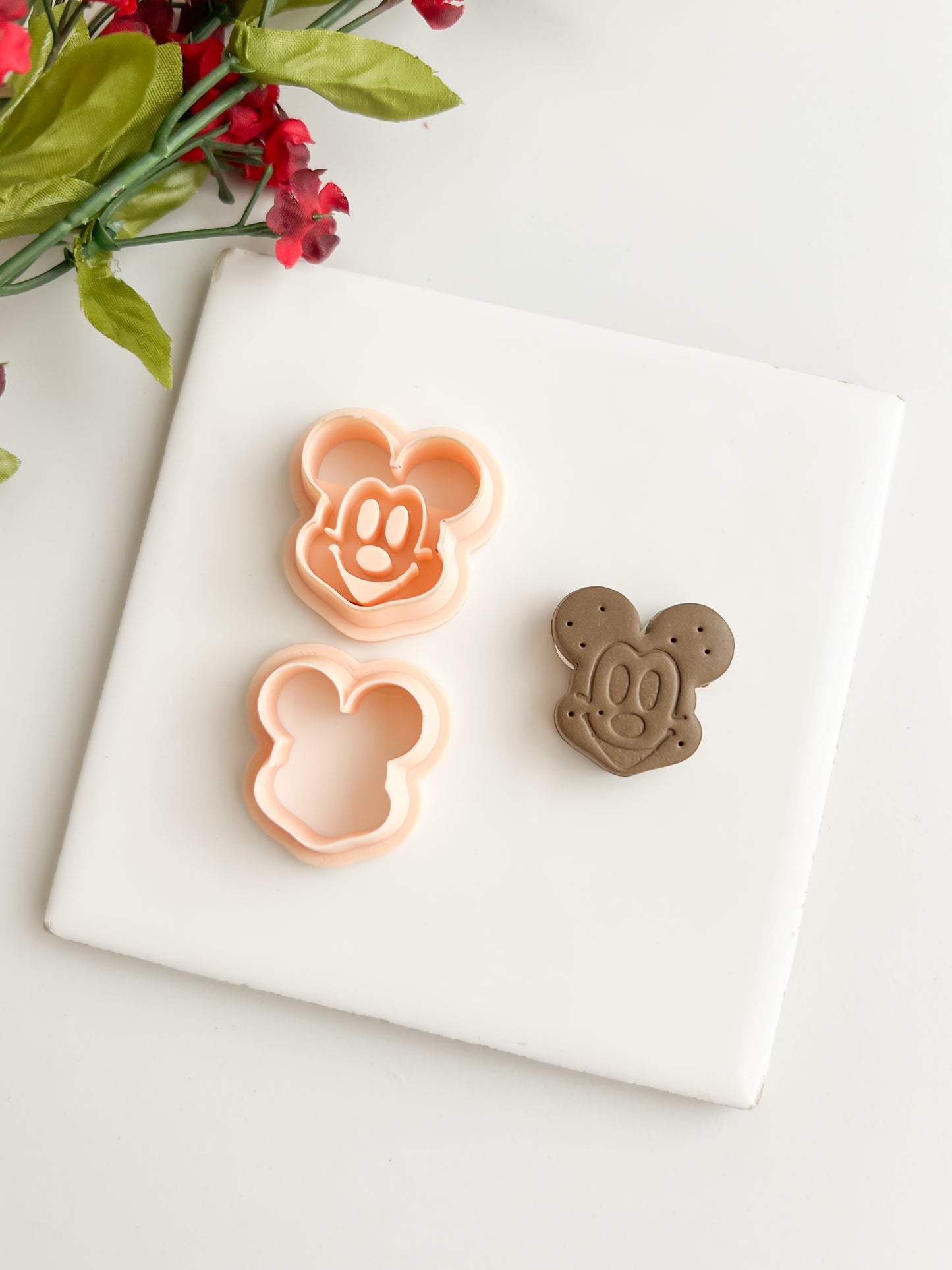 Mickey Mouse Ice Cream Sandwich | Mickey Mouse Ice Cream Sandwich Polymer Clay Cutter for DIY Dessert Earrings Fun Jewelry and Handmade Sweet Treat Accessories