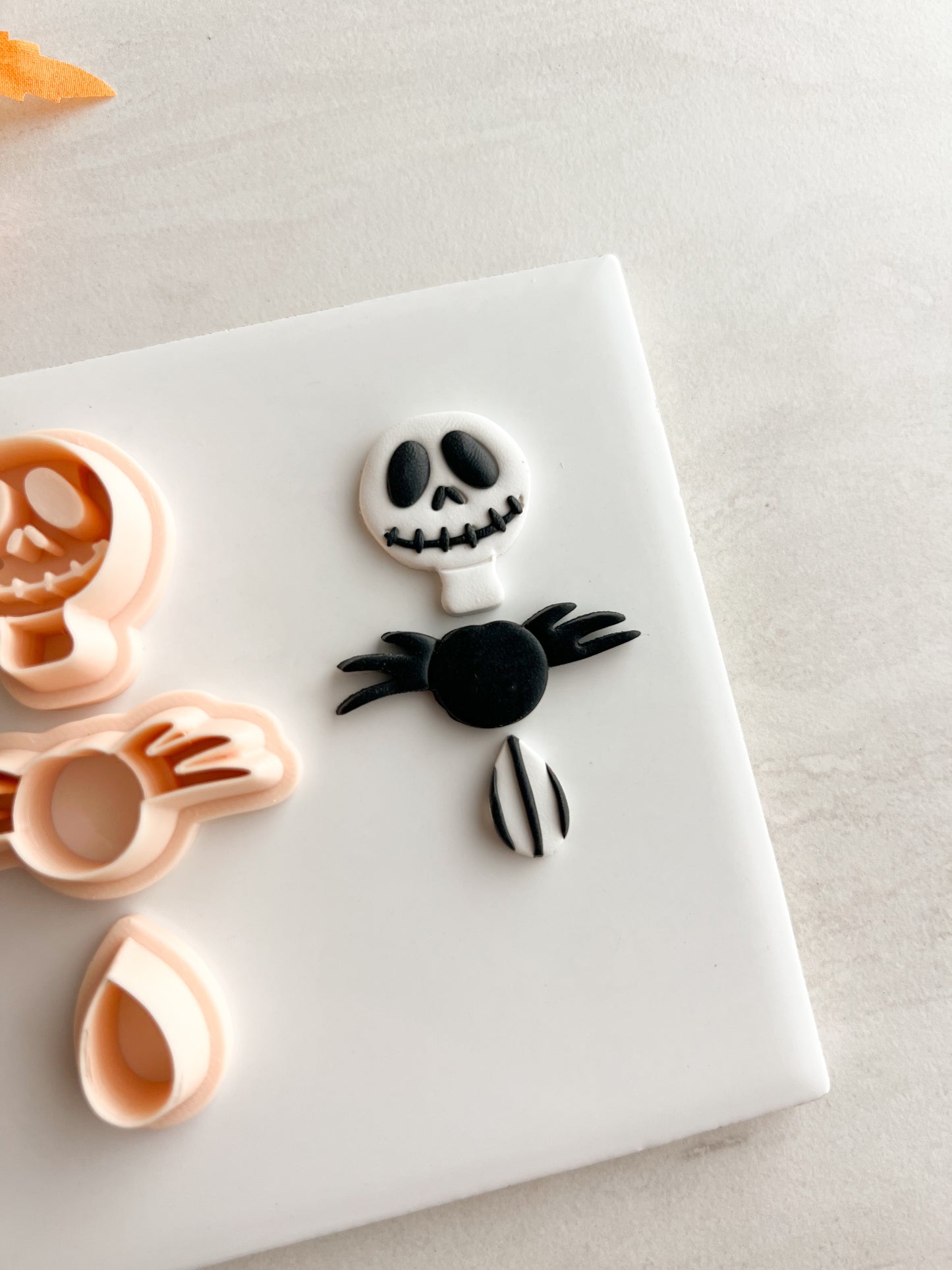 Jack Skellington Dangle Clay Cutter | Jack Skellington Dangle Polymer Clay Cutter for DIY Halloween Earrings Gothic Jewelry and Handmade Accessories