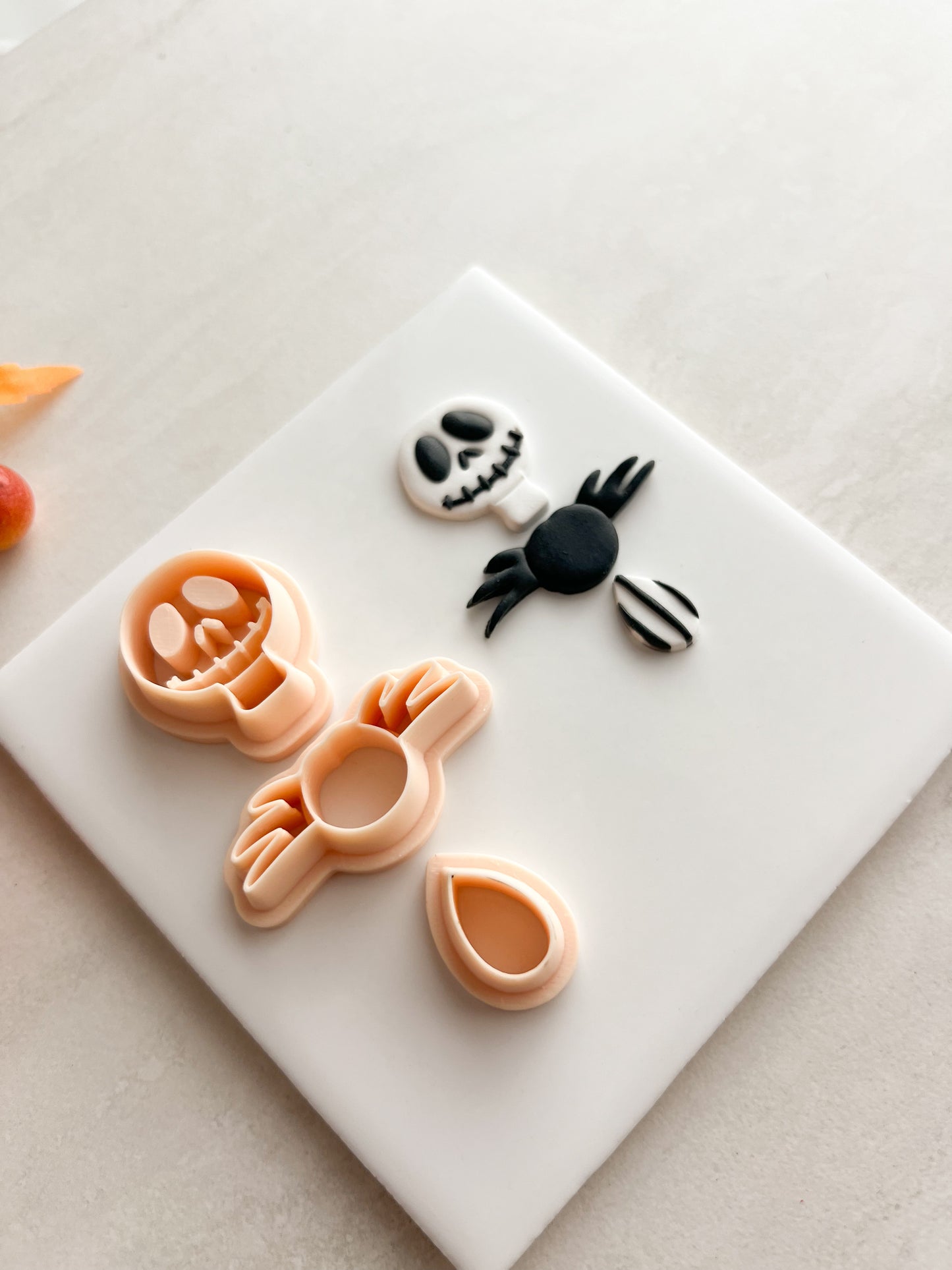 Jack Skellington Dangle Clay Cutter | Jack Skellington Dangle Polymer Clay Cutter for DIY Halloween Earrings Gothic Jewelry and Handmade Accessories