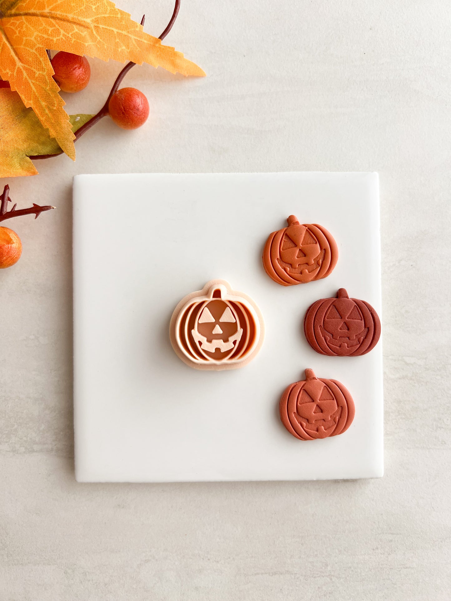 Jack O Lantern No. 4 Clay Cutter | Jack O Lantern No. 4 Polymer Clay Cutter for DIY Halloween Earrings Pumpkin Jewelry and Handmade Spooky Accessories