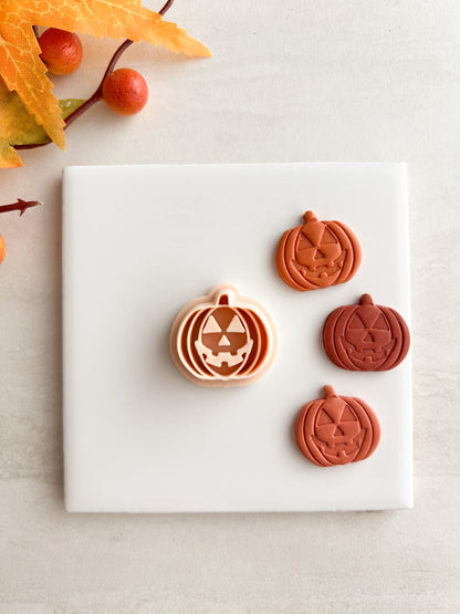 Jack O Lantern No. 4 Clay Cutter | Jack O Lantern No. 4 Polymer Clay Cutter for DIY Halloween Earrings Pumpkin Jewelry and Handmade Spooky Accessories