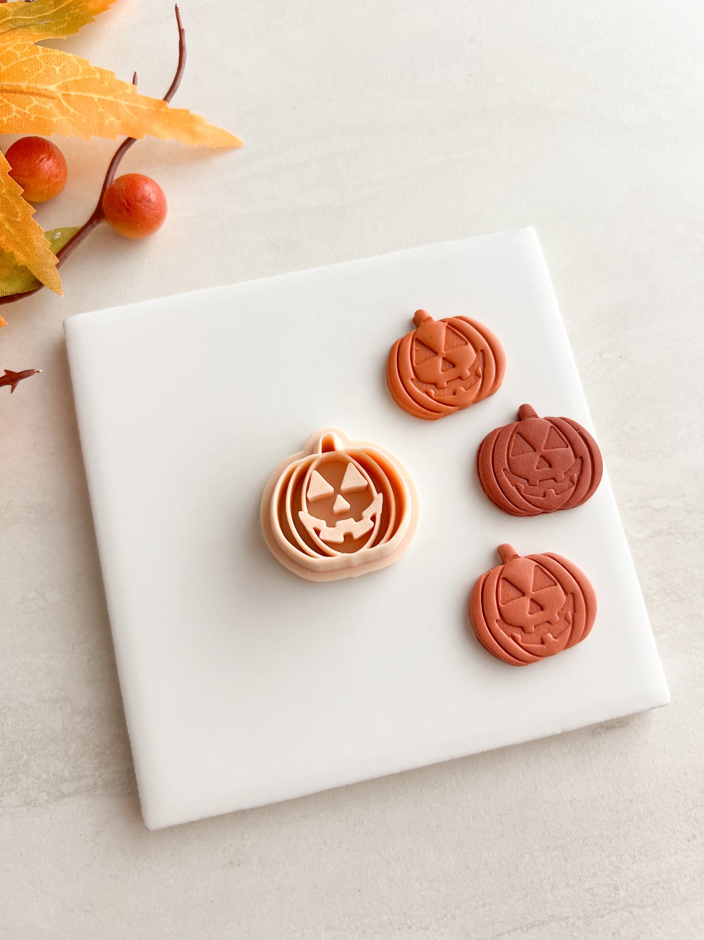 Jack O Lantern No. 4 Clay Cutter | Jack O Lantern No. 4 Polymer Clay Cutter for DIY Halloween Earrings Pumpkin Jewelry and Handmade Spooky Accessories
