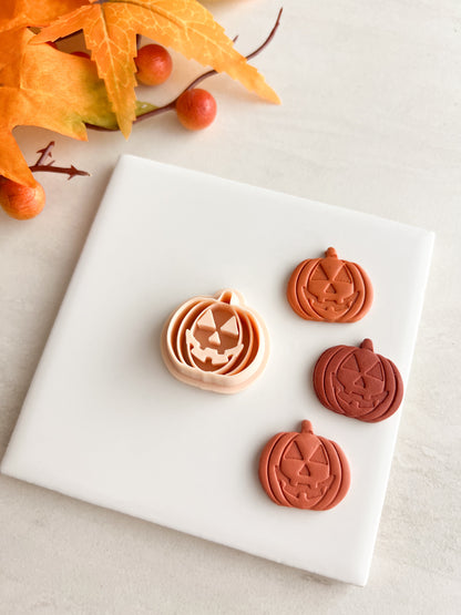Jack O Lantern No. 4 Clay Cutter | Jack O Lantern No. 4 Polymer Clay Cutter for DIY Halloween Earrings Pumpkin Jewelry and Handmade Spooky Accessories