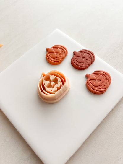 Jack O Lantern No. 4 Clay Cutter | Jack O Lantern No. 4 Polymer Clay Cutter for DIY Halloween Earrings Pumpkin Jewelry and Handmade Spooky Accessories