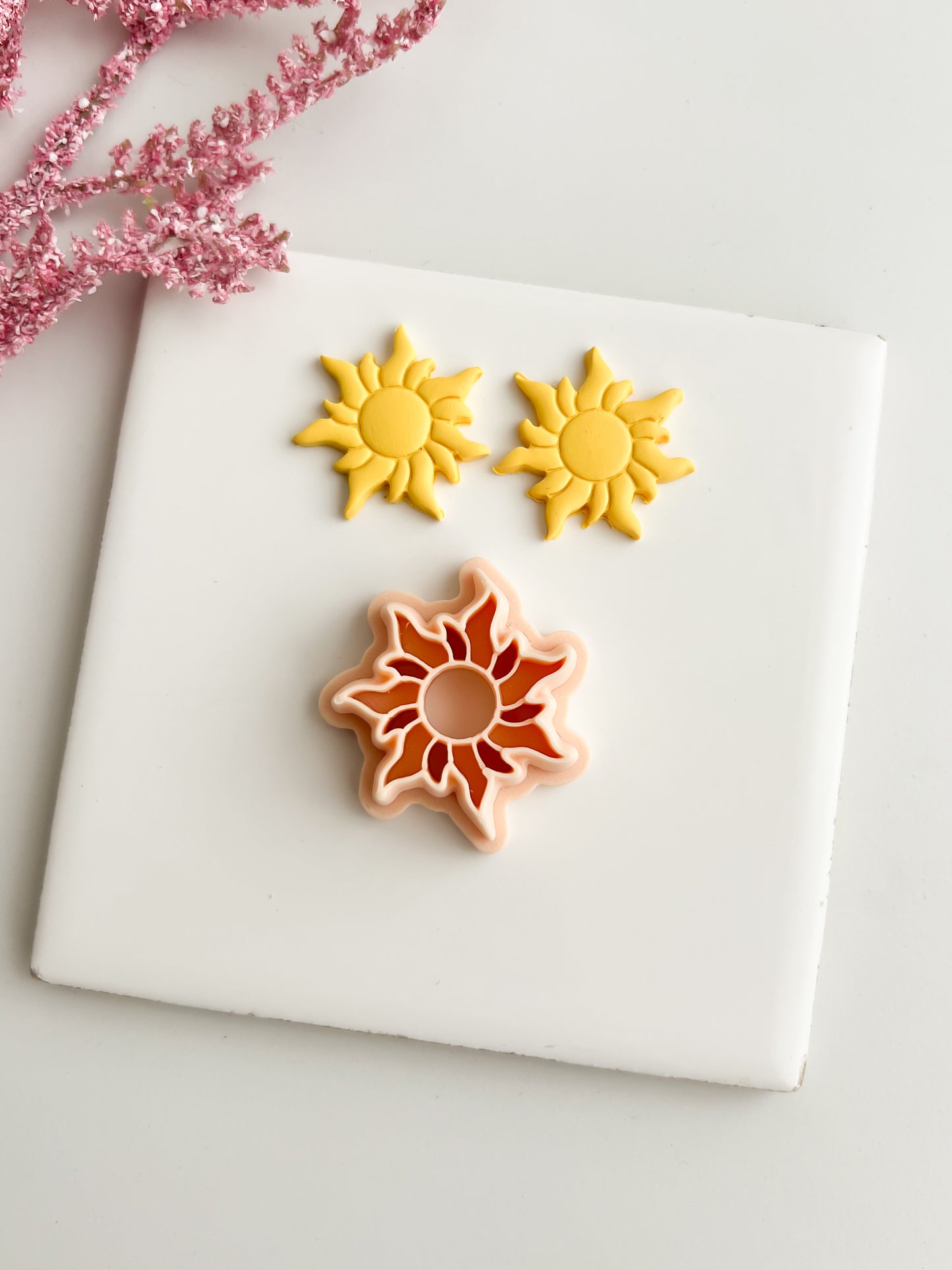 Tangled Rapunzel Sun Clay Cutter | Tangled Rapunzel Sun Polymer Clay Cutter for DIY Disney-Themed Earrings Fairytale Jewelry and Handmade Accessories