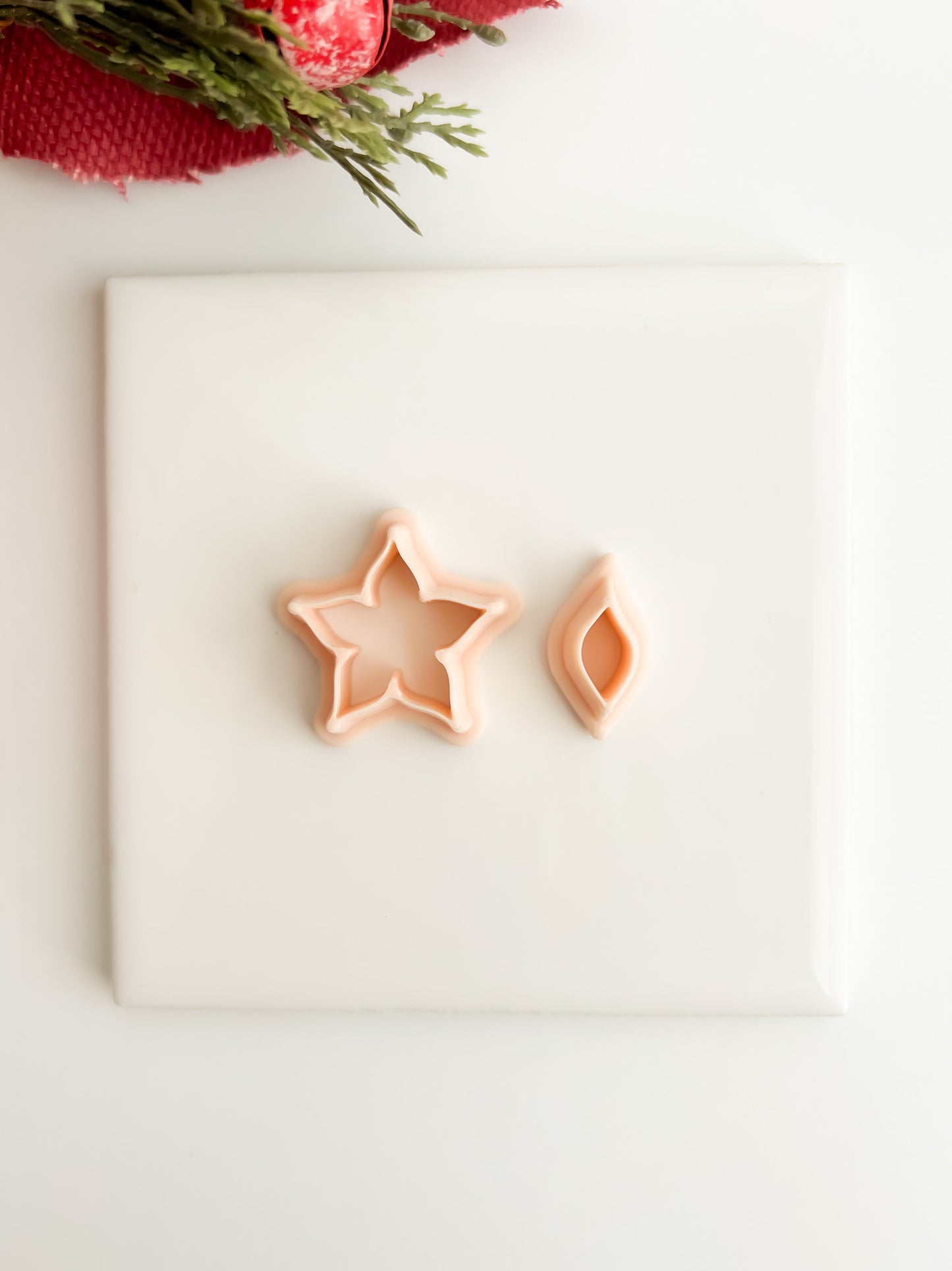 Poinsettia No. 2 Clay Cutter | Christmas Poinsettia Polymer Clay Cutter for Holiday Earrings and Baking