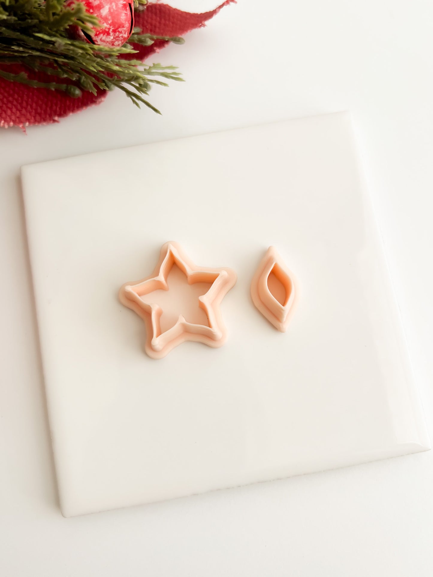Poinsettia No. 2 Clay Cutter | Christmas Poinsettia Polymer Clay Cutter for Holiday Earrings and Baking