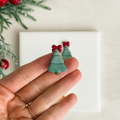 2025 Christmas Tree No. 4 with Ribbon | Festive Polymer Clay Cutters
