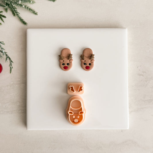 2025 Christmas Reindeer Slippers | Festive Polymer Clay Cutters