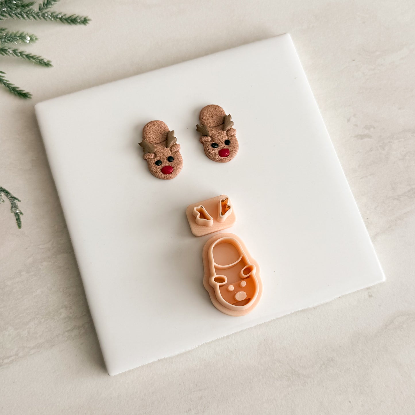 2025 Christmas Reindeer Slippers | Festive Polymer Clay Cutters