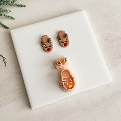 2025 Christmas Reindeer Slippers | Festive Polymer Clay Cutters