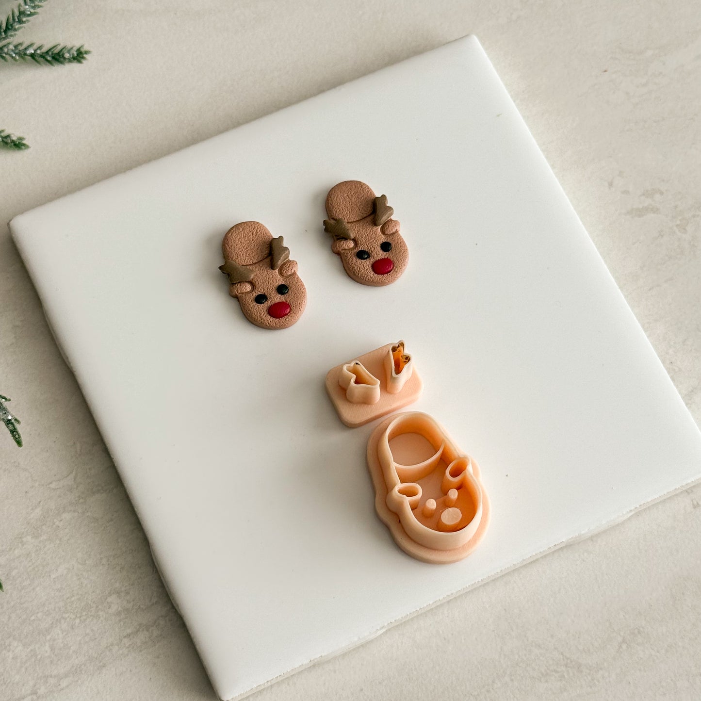 2025 Christmas Reindeer Slippers | Festive Polymer Clay Cutters