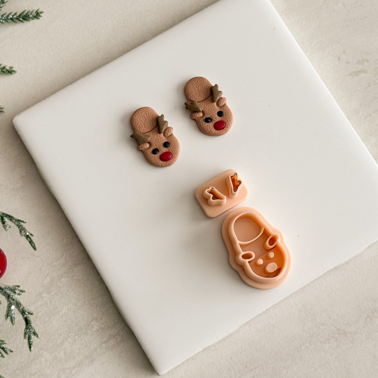 2025 Christmas Reindeer Slippers | Festive Polymer Clay Cutters