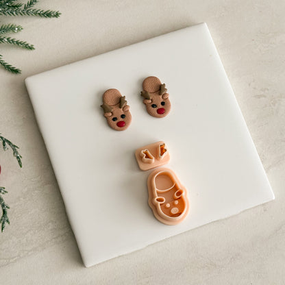 2025 Christmas Reindeer Slippers | Festive Polymer Clay Cutters