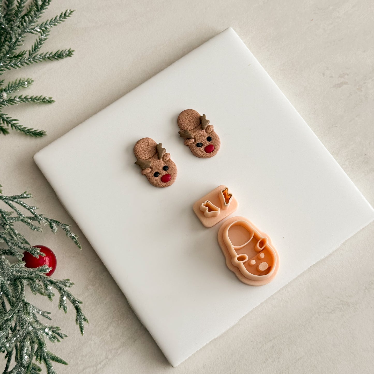 2025 Christmas Reindeer Slippers | Festive Polymer Clay Cutters