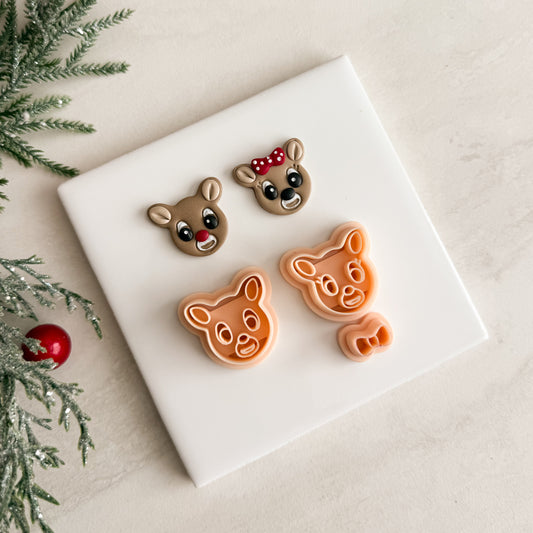 2025 Rudolph Pair | Festive Polymer Clay Cutters