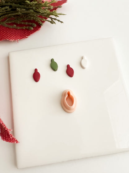 Christmas Lights Clay Cutter | Christmas Lights Polymer Clay Cutter for DIY Holiday Earrings Christmas Jewelry and Bright Seasonal Accessories
