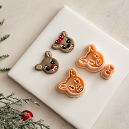 2025 Rudolph Pair | Festive Polymer Clay Cutters