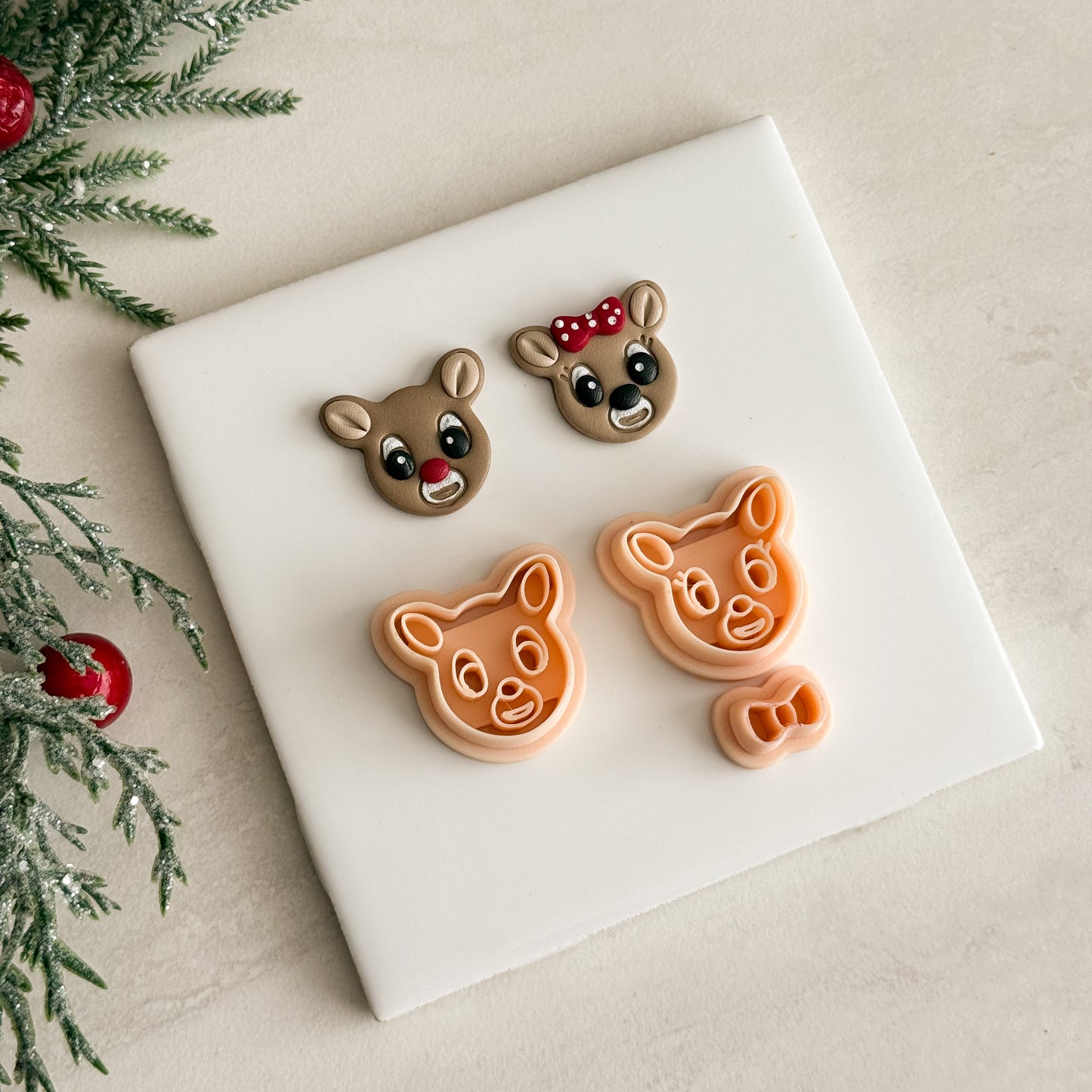 2025 Rudolph Pair | Festive Polymer Clay Cutters