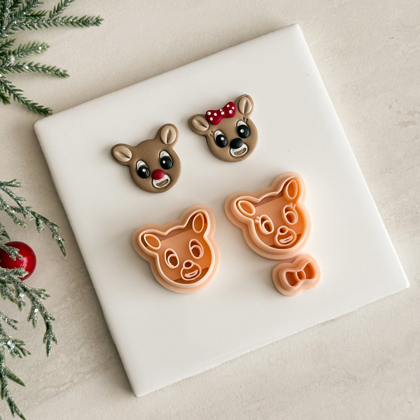 2025 Rudolph Pair | Festive Polymer Clay Cutters