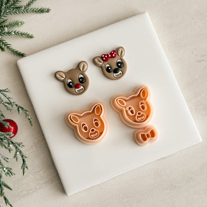 2025 Rudolph Pair | Festive Polymer Clay Cutters