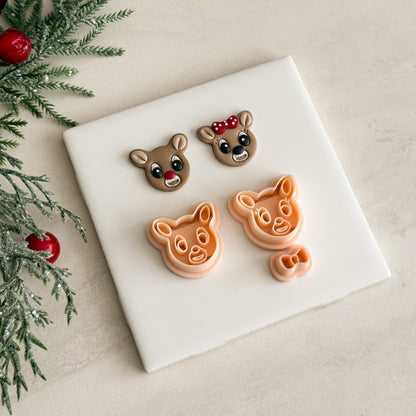 2025 Rudolph Pair | Festive Polymer Clay Cutters